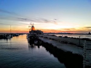 Italy Trapani Sicily Marsala Seasalt Mozia Sunset