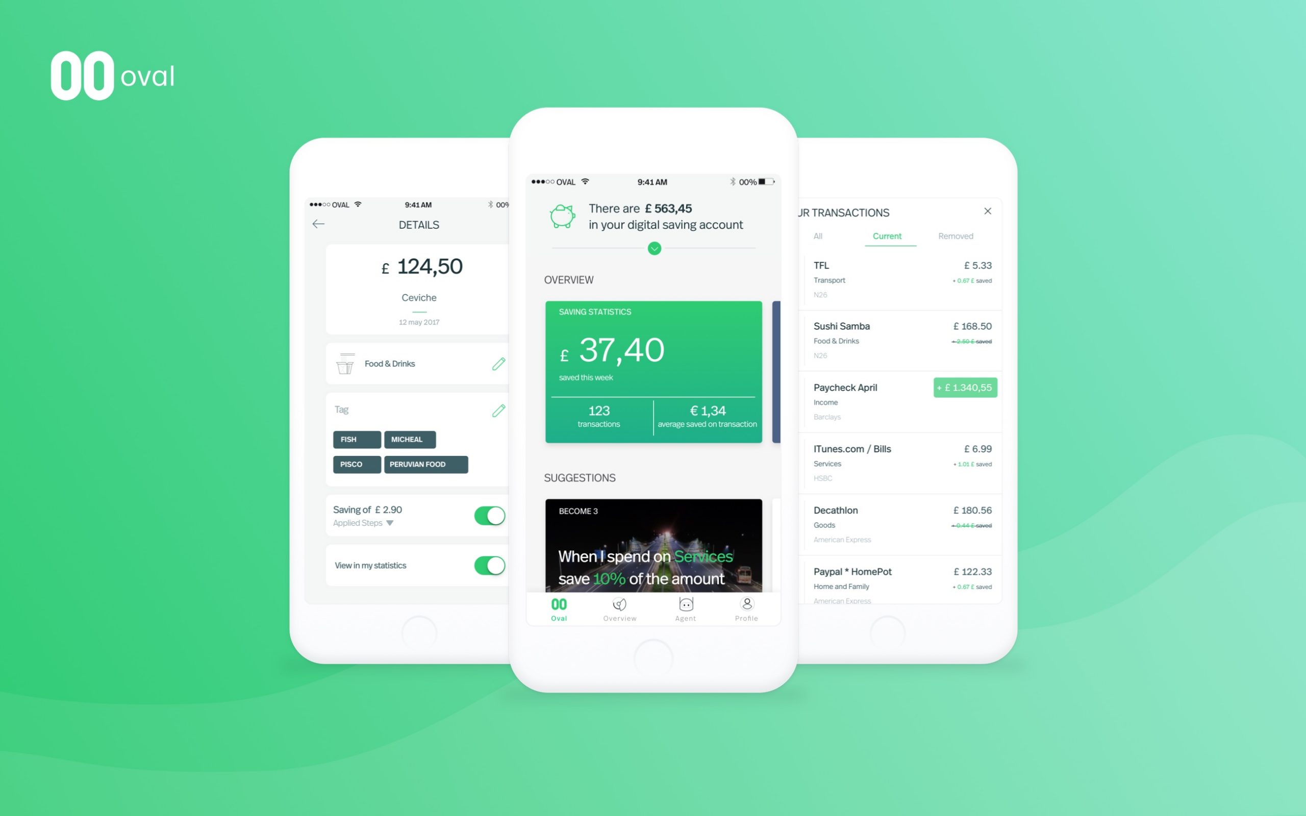 oval money interface